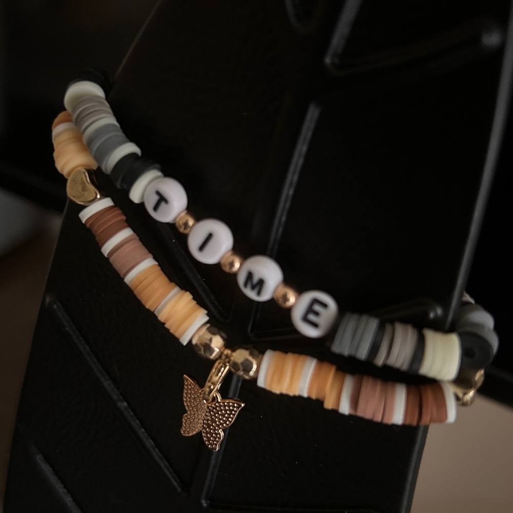 Clay bead bracelet handmade